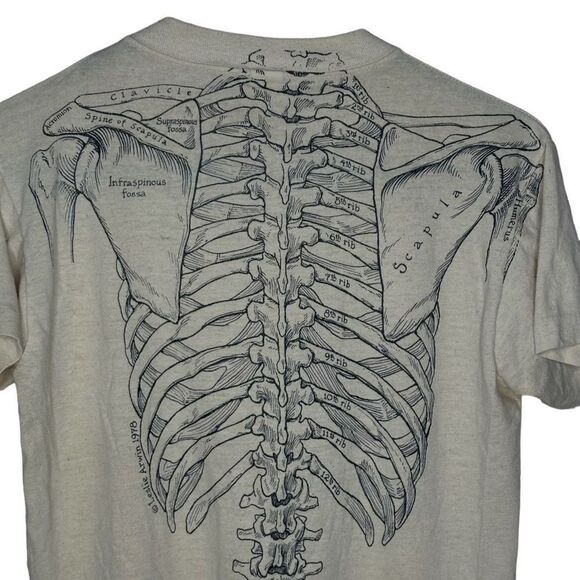 Vintage 70s Leslie Arwin Anatomy Skeleton T Shirt Medium - Picture 6 of 9